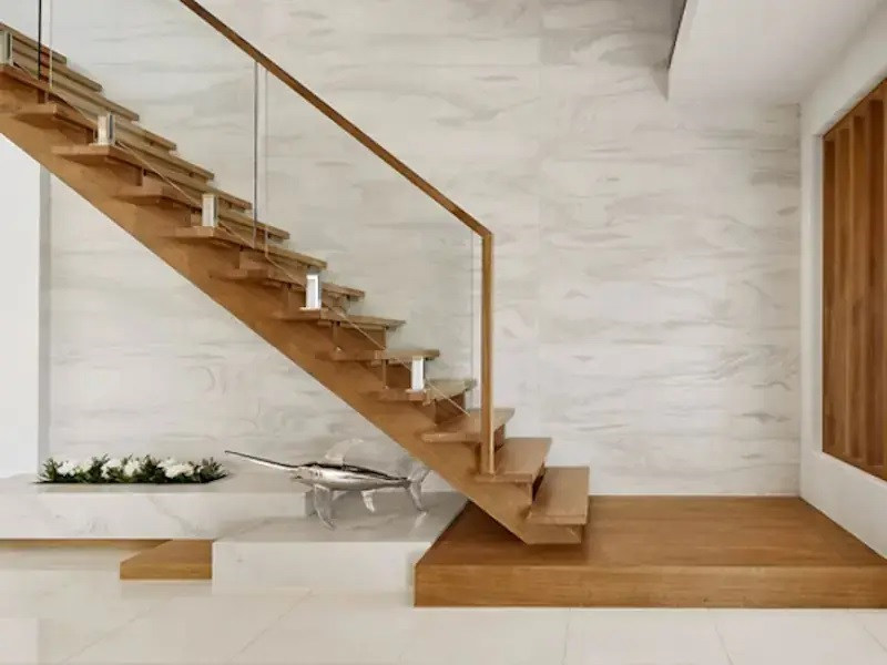 Tangga Kayu Jati Minimalis untuk Rumah Modern atau Klasik