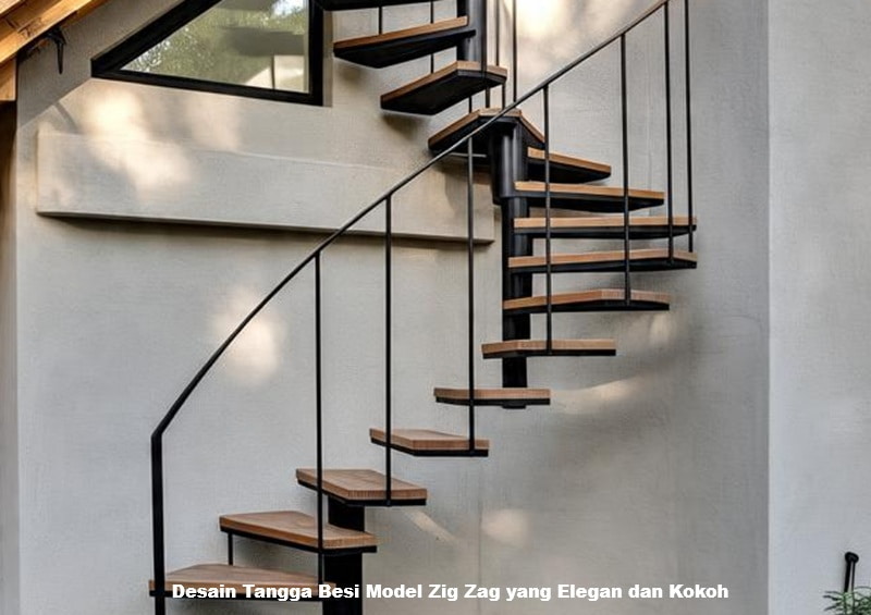 Desain Tangga Besi Model Zig Zag yang Elegan dan Kokoh