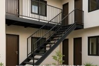 Inspirasi Desain Tangga Besi Outdoor untuk Rumah Kos Modern
