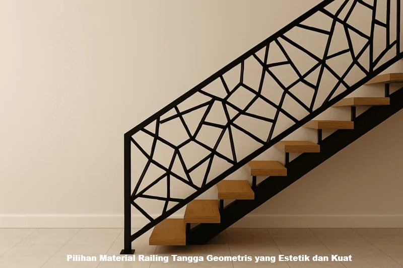 Pilihan Material Railing Tangga Geometris yang Estetik dan Kuat